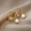 Kristall Bowknot Tropfen Baumeln Ohrringe Vintage Perle Ohrring Frauen Mode Schmuck Ohr Zubehör Geschenk Ohrringe