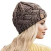 Gorro de lana de punto redondo para mujer, gorro para mantener el calor, gorro de Color sólido de alta calidad, gorros de cobertura informales GC499