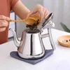 304 Thick Stainless Steel Teapot Filter Wall Tea Set Coffee Pot With el Restaurant Home Cooker Tools 210621