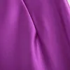 Kobiety Letni Jedwabny Satin Casual Purple Soft Długie Spódnice Kobiet Chic Wysoka Talia Mermaid Spódnica Faldas Mujer Moda 210619