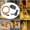 2021 10m 20m 30m 40m 50m 50m Holiday LED String Light Copper Wirear Rope Waterfoof Flexible Fairy Lights Party Garde Power Adapter