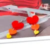 2021 acrylique échelle balancent boucles d'oreilles rouge amour coeur Nature frais simplicité doux bijoux charmant accessoires boucle d'oreille pour les femmes