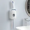 Wandmontierter automatischer Zahnpasta-Squeezer-Spender aus Kunststoff, staubdicht, Zahnbürstenhalter für Toiletten-Badezimmer-Zubehör