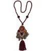 Collane con ciondolo Boho Bohemian Collana verde militare Dichiarazione Dream Catcher Rondini Angolo Uccelli Pendenti di piume per le donne2955