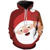 Felpe con cappuccio da uomo Felpa con cappuccio di Babbo Natale di Natale Felpa con cappuccio con stampa 3D Autunno Inverno Moda Pupazzo di neve Pullover Abbigliamento per bambini