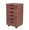 2022 Living Room Furniture Six Drawers MDF With PVC Wooden Filing Cabinet Dark Walnut Color