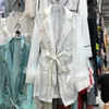 EWQ Printemps Doux À Manches Longues Femmes À Manches Longues Lâche Chemise Manteaux Avec Plume Ceinture Tops Corée Femmes Vert Blouses 210302
