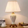 Amerikaanse stijl antieke blauwe tafellampen woonkamer bedlampje handgeschilderde creatieve keramische bureaulamp