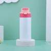 12oz Sublimation Straight Sippy Cup Children Water Bottle Flipped Lid Blank white Portable Stainless Steel vacuum insulated by sea GWB11213