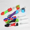 Portable Smoking Pipes Silicone Hand Tobacco Pipe Dry Herb Glass Filter Bowl Dab Oil Nails Burner Bong Accessories