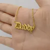 Collana con ciondolo principessa per bambina con nome angelo in acciaio inossidabile placcato oro 18 carati, design personalizzato