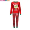 Familj Jul Matchande Pyjamas Set Xmas Vuxen Kids Pajamas Nightwear Baby Romper God jul Familj Matchande Outfits 210713