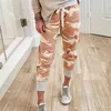 Kobiety Kamuflaż Joggers Spodnie Koszulki Camo Cargo Jogging Spodnie Kobiet Jesień Streetwear Lace Up Ladies Spodnie dresowe 211124