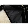 OEM Runway Fashion Autumn Winter Dames Tweede stuk broek Set vrouwelijk Elegante Vintage Solid Black Velor Jacket met lange mouwen en Trouse9211853