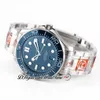 ORF Diver 300M Cal A8800 Orologio da uomo automatico 42mm Lunetta in ceramica Quadrante blu onda strutturato Bracciale in acciaio inossidabile 210.32.42.20.03.001 Super Edition Puretime e5