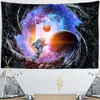 Spaceman Astronaut Wandbehang Tapisserie Psychedelic Polyester Bedruckte Wandteppiche Kinderzimmer Hintergrund Dekor Wandteppich 210609