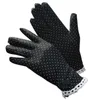 Five Fingers Gloves Women UV Protection Short Floral Lace Polka Dot Sunscreen Driving Mittens