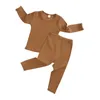 Abbigliamento per neonati per set 2021 Primavera T-shirt per neonati + pantaloni 2 pezzi Costume Outfit Suit Abiti per neonati 210309