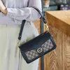 Bag female new printed canvas underarm bag small design square simple sling Shoulder Messenger purse