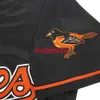Maglia nera personalizzata Mike Mussina 1997 cucita con patch Jackie 50th aggiungi nome numero maglia da baseball