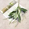 Fleurs décoratives Couronnes 7 Têtes Touches Véritable Branche de latex d'orchidée blanche Artificielle pour la maison Décoration vivante Décoration Flores