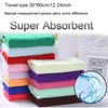 Polyester 30 * 60 cm / 12 * 24 inç Mikrofiber Mutfak Havlu Yumuşak Anti-gres Lint Ücretsiz Silme RAGS Hızlı Kuru Saç Havlu Ev Cam Araba Temizleme Bezi HY0160 Silindir