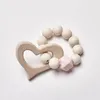 Baby Teether Proclets Procelets Wooden Teathers Silicone Beads Cartoon Teether Bracelet Infant Toys Gift 19 Colors2590217