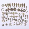 Charms 50st / Lot Vintage Brass Metal Alloy Lovely Wing Gear Smycken nycklar för DIY Necklace Armband Tillbehör