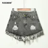 Needbo Shinds 청바지 여름 푸피 업 여성을위한 스키니 단락 Denim Shorts High High High High Short Femme Hole Ladies Shorts 210301