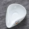 Zen keramiska bladsked vit keramisk sked vacker traditionell underglaze blå set scoop