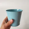 Mini pots en métal D9XH8CM, jardinière de plantes succulentes en étain, seaux cadeaux, pots à œufs de pâques en fer bleu clair, support de cadeaux de fête 3593734