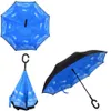 Reverse Umbrella C handle Reverse Sunscreen Rain Windproof Protection Folding Double-layer Inverted Household Sundry Party Favor LJJP66