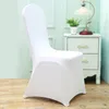 100Pcs Cheap Office Polyester Wedding Chair Cover Spandex White Banquet Lycra Chair Covers For Weddings Party Christmas Decor Y200104