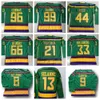 Movie Green 1993 Vintage Hockey su ghiaccio 99 Adam Banks Maglie retrò 96 Charlie Conway 21 Dean Portman 44 Fulton Reed 33 Greg Goldberg 66 Gordon Bombay 8 Teemu Selanne YaZi