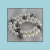 Beaded Necklaces & Pendants Jewelry 9-10Mm White Black Mixed Color South Sea Natural Pearl Necklace 18 Inch S925 Sier Drop Delivery 2021 Xis