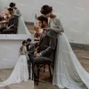 Barato Vestidos de casamento rústicos de dois peças 2021 Crofe superior chiffon chiffon lace vestido de casamento tampa de manga longa chique boho vestidos de casamento