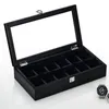 Boîtes d'affichage de montre en bois, boîtier noir, support de montre mécanique, support de montre de mode, emballage cadeau, T200523