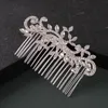 Hårklipp Barrettes Comb För Bridesmaid Flower Girl Rhinestone Shining 10-Tooth Design Side Fashion Alloy Tillbehör Dekoration