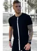 T-shirt streetwear da uomo Harajuku Summer Branded Vintage Slim Abbigliamento maschile O-Collo Tee Top Nero Khaki Bianco Hip Hop