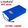 LIITOKALA 60V40AH حزمة البطارية الكهربائية باتيريا 67.2 فولت 40ah دراجة الخلايا الليثيوم سكوتر 60 فولت 1000 واط بطاريات ebike