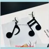 Jewelryfashion Lovely Female Personality Musical Note Earring Black Asymmetric Stud Earrings Acrylic Women Jewelry Drop Delivery 2021 Myvs2