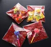 2021 NEW Cute Pink Candy Bags Plastic Transparent Cellophane Cookie Gift Bags For Biscuit Snack Baking Package Party Supplies 8z