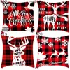 Taie d'oreiller de noël dessins animés père noël housse de coussin en peluche canapé couvre-lit fournitures 20 modèles en option BT1190