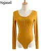 Yojoceli Button Sexy Bodycon Jumpsuit Romper Elegant Casual Cool Sweater Bodysuit Cute Skinny Curto Macacão 210609