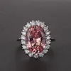 morganite cluster ring