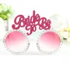 Różowy Bling Diamond Pierścień Bachelorette Hen Party Supplies Panna Młoda Kullowe Okulary Bride-Sunglasses Eye Decoration Photo Rekwizyty SN3106