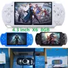 X6 Handheld Game Players 8GB Memory Portable Video Game Consoles 4.3 inch Support TF Card TV-OUT MP3 MP4 Player black white blue colors