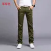 Primavera otoño pantalones casuales hombres algodón slim fit chinos moda pantalón masculino marca ropa 9 colores más tamaño 28-38 211218