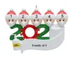 Quarantena Decorazione natalizia Compleanni Regalo per feste Prodotto Personalizzato Famiglia di 4 Ornamento Pandemico Maschere per il viso Disinfettato a mano DAF60