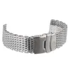 18mm 20mm 22mm Stainless Steel Mesh Watch Band Silver for Mens Wrist Watch Strap Bracelet Push Button Replacement H0915